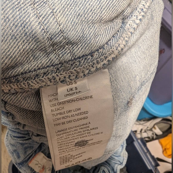 FREE PEOPLE Jeans Womens Small S Wide-Leg Crop Flap Pockets Raw-Hem Paperbag. - Picture 11 of 11